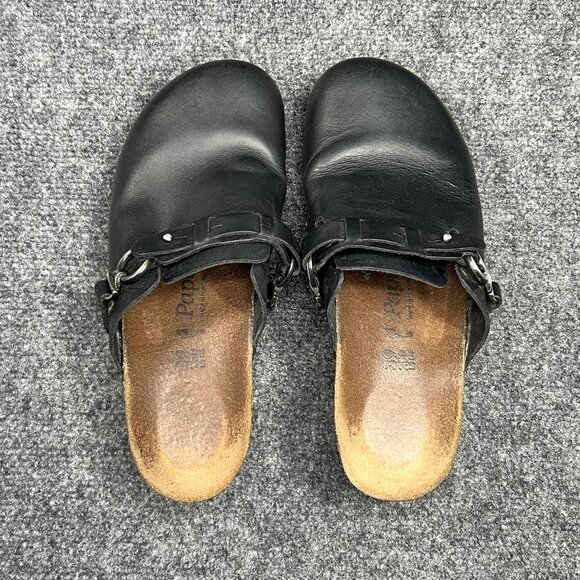 Papillio By Birkenstock Dana Wedge Clogs Women's 8 Black Leather Slip On Sandals - Picture 9 of 13